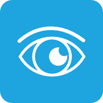 Novax Anti-fatigue uzak ve yanal görüş ikonu. Distance and peripheral vision icon.