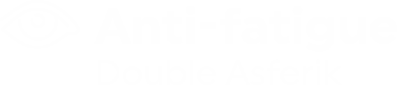 Anti-fatigue Double Asferik — Novax Nucleo 5D anti-fatigue gözlük camı tipi rozeti. Anti-fatigue Double Aspheric lens type badge.