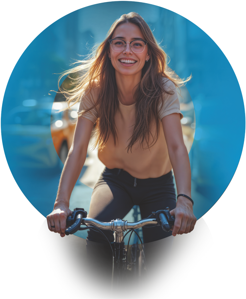 Novax Nucleo 5D Sport spor progresif gözlük camı kullanıcı görseli. Novax Nucleo 5D Sport progressive lens lifestyle image.